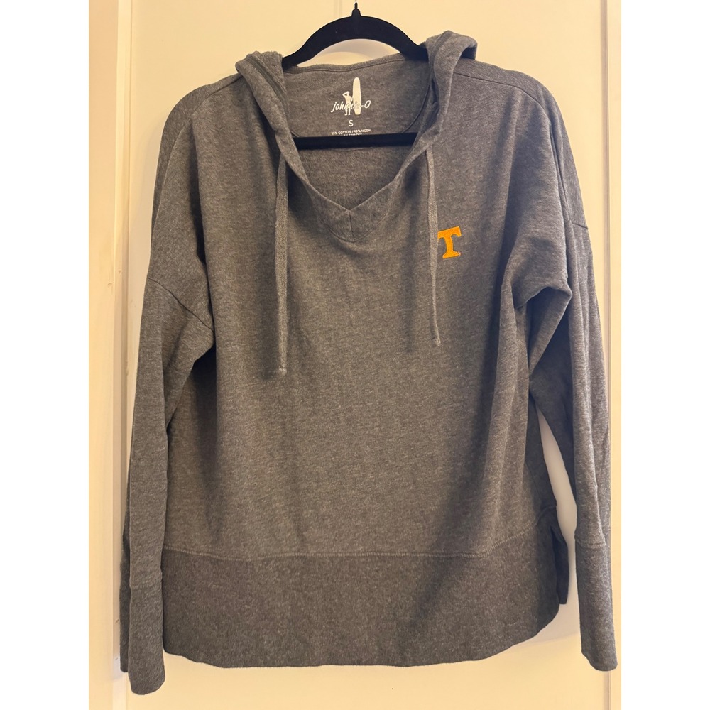 Johnnie-O Tennessee Volunteers Women Grey V-Neck Hoodie Sweatshirt Small
